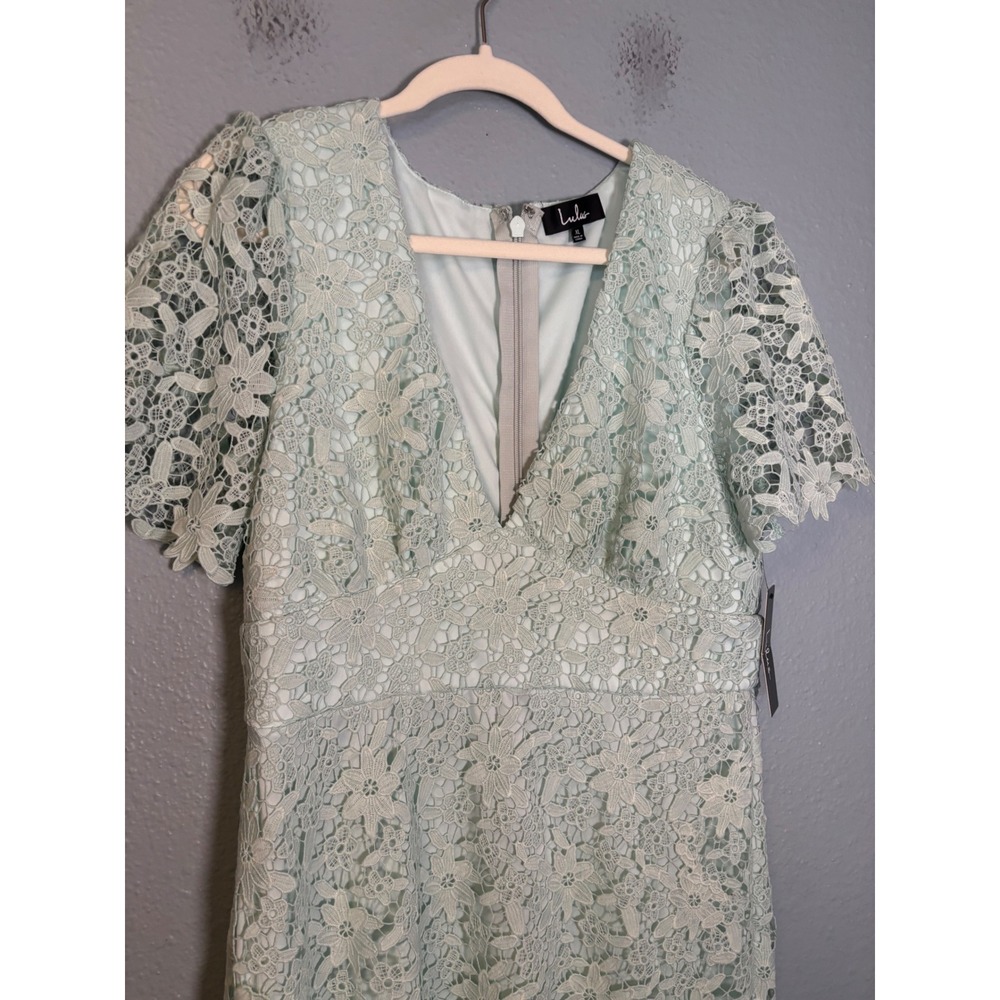 NWT Lulus Sweetie Mint Lace Short Sleeve Mini Dress Size XL - Picture 4 of 10